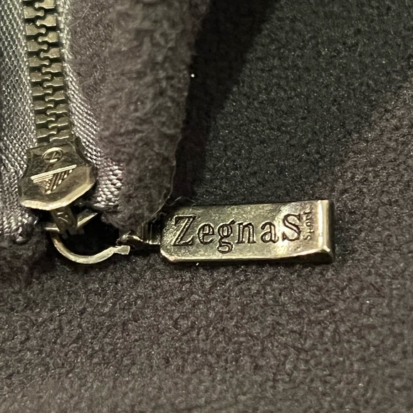 Zegna Sport mens black/dark gray 3/4 zip up fleece MADE IN ITALY size XL - Picture 4 of 9